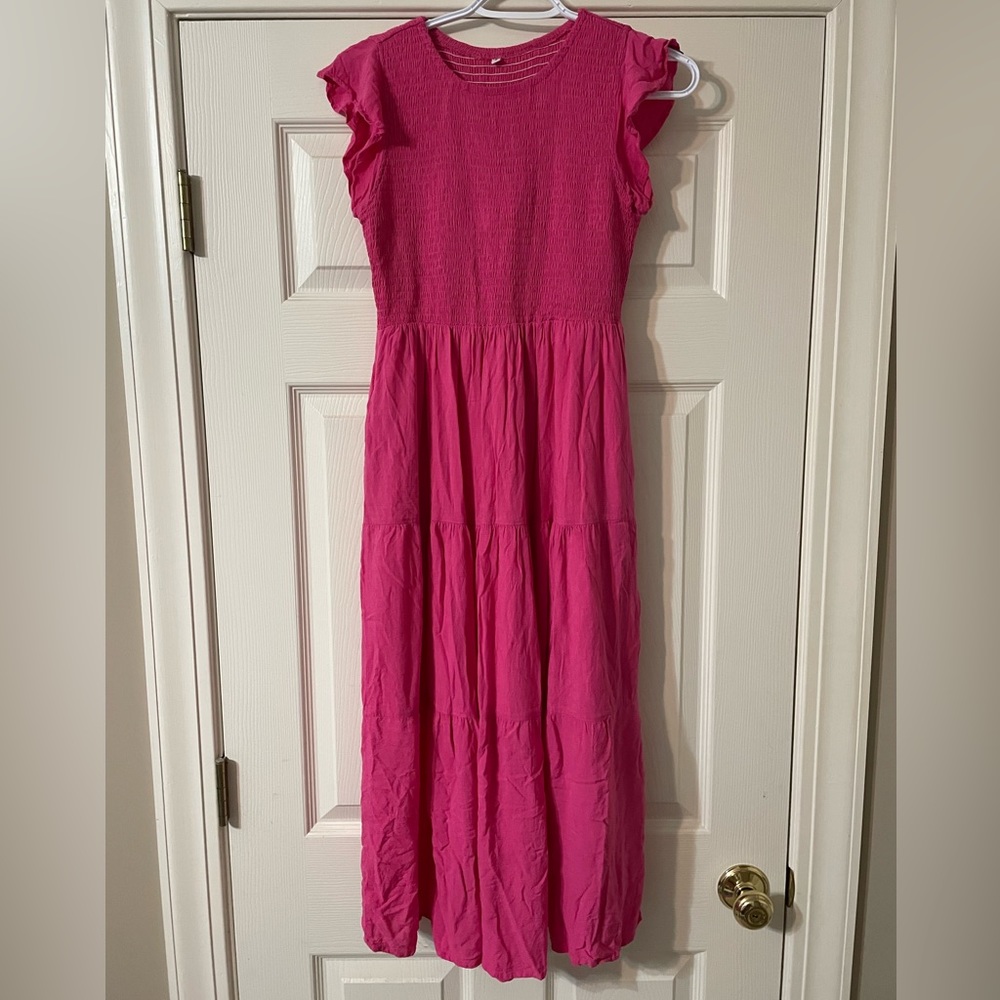 Cute Pink Midi Dress